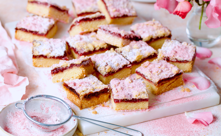 Let’s Go Pink | Julie Le Clerc’s – Raspberry Crumble Slice