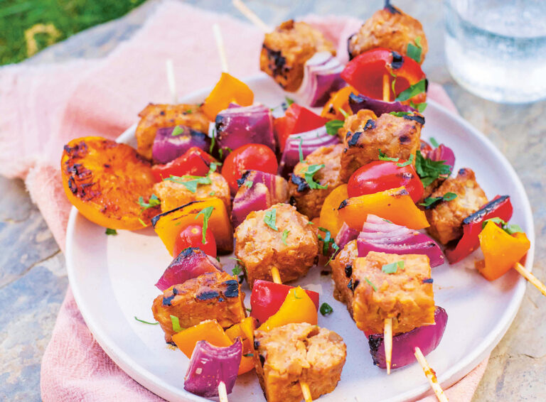 Grilled Tempeh Kabobs with Miso Plum Glaze